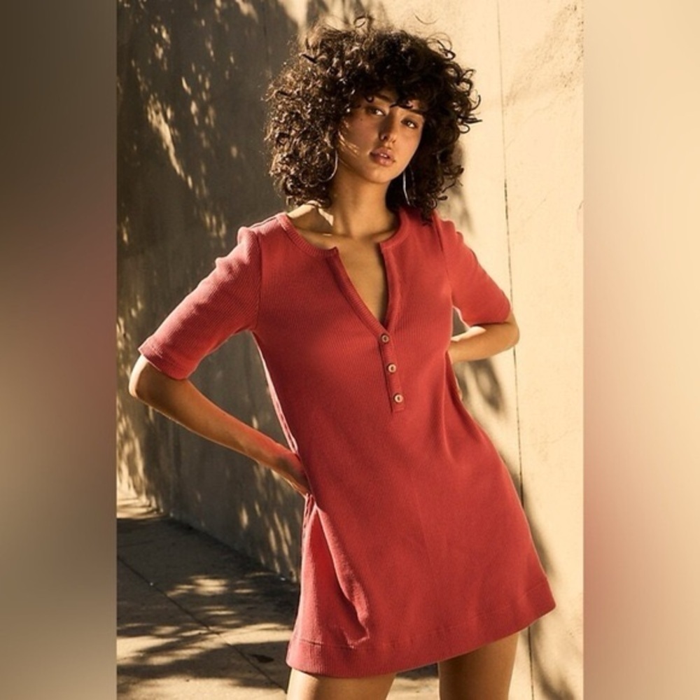 FREE PEOPLE Knit Shift Mini Dress